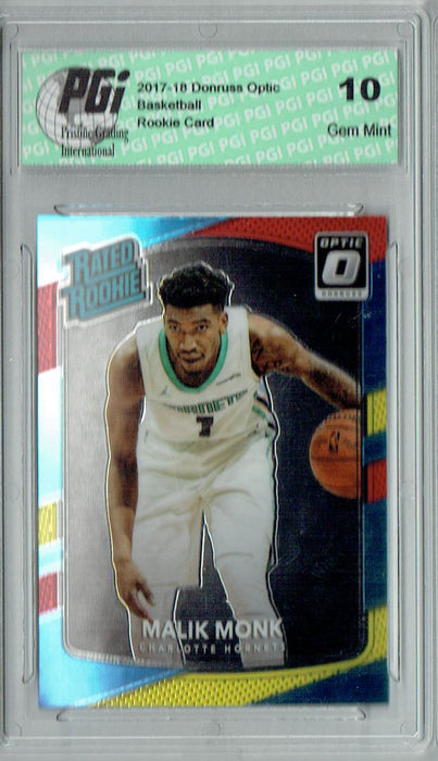 Malik Monk 2017 Donruss Optic #190 Red & Yellow Rookie Card PGI 10