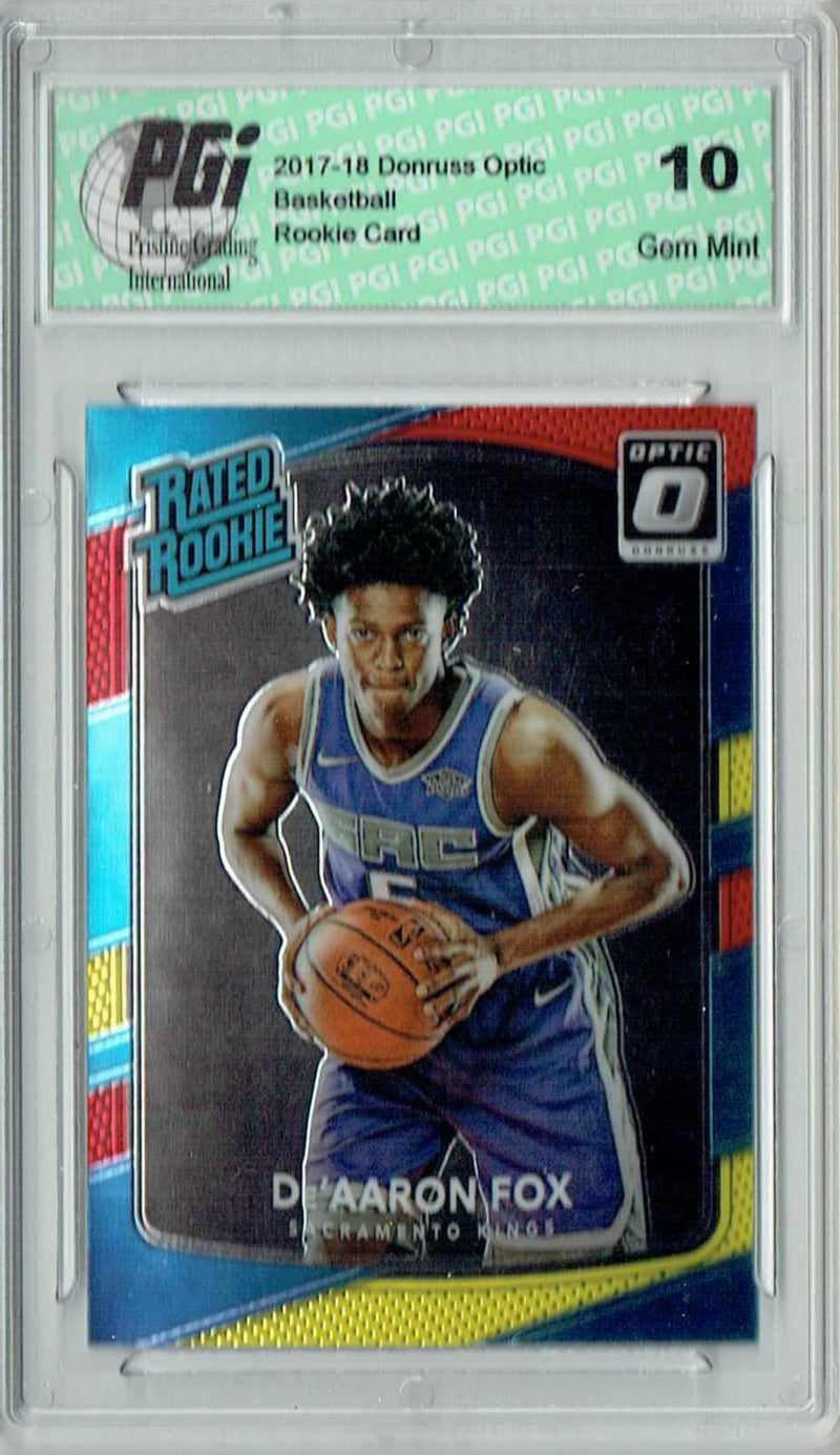 De'Aaron Fox 2017 Donruss Optic #196 Red & Yellow Rookie Card PGI 10