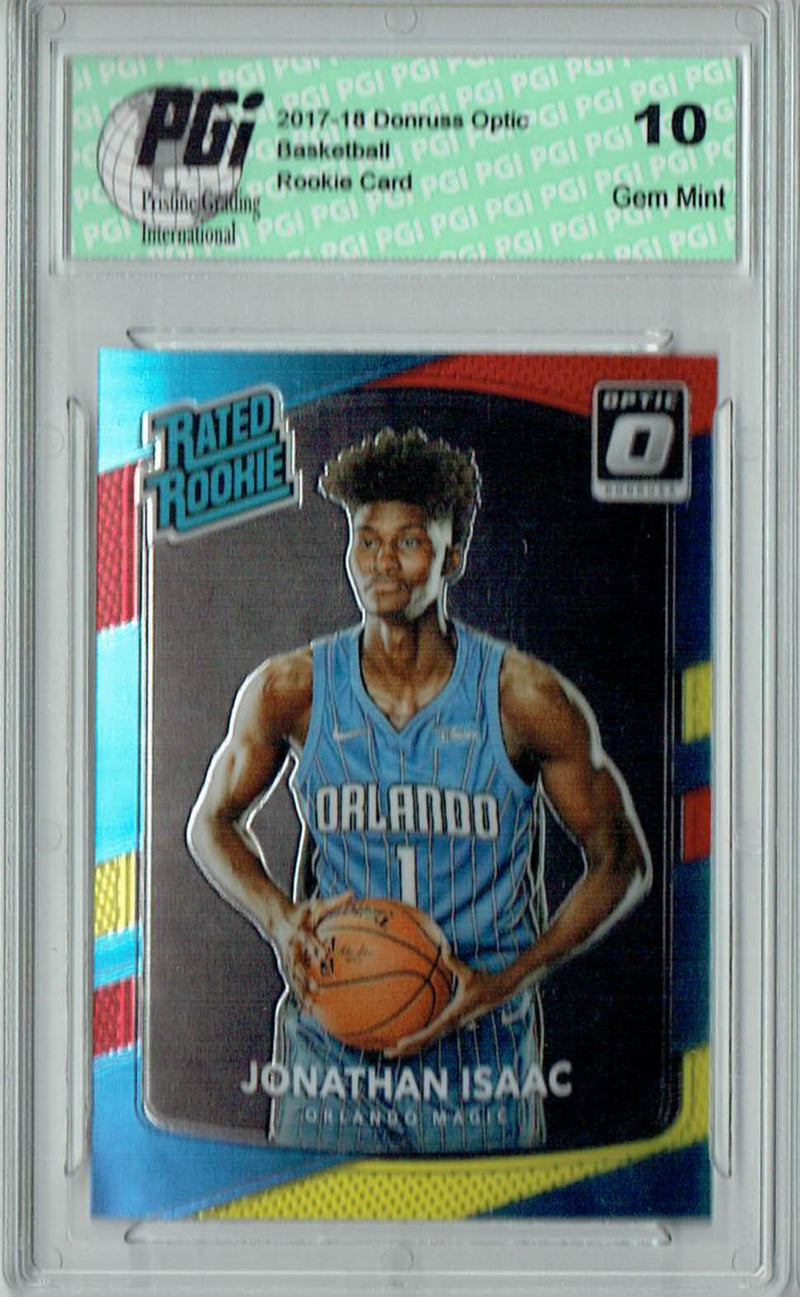 Jonathan Isaac 2017 Donruss Optic #195 Red & Yellow Rookie Card PGI 10