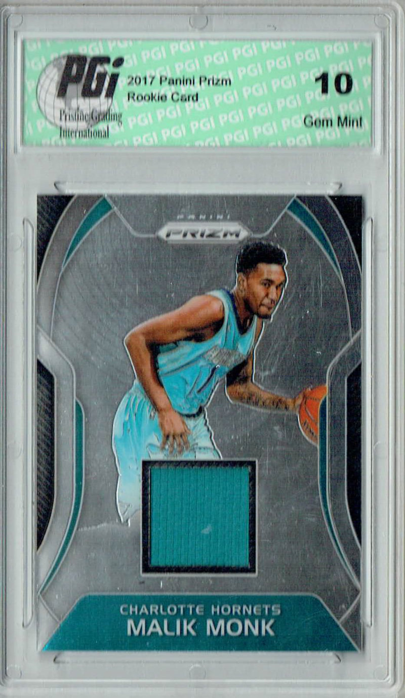 Malik Monk 2017 Panini Prizm #SW-MM Jersey Swatch Rookie Card PGI 10