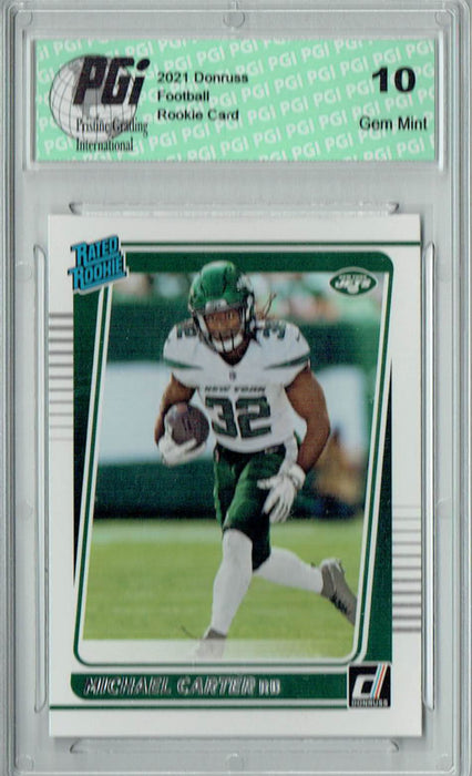 Michael Carter 2021 Donruss Football #268 Gem Mint Rookie Card PGI 10