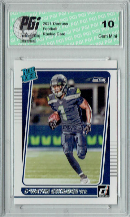 D'Wayne Eskridge 2021 Donruss Football #276 Gem Mint Rookie Card PGI 10