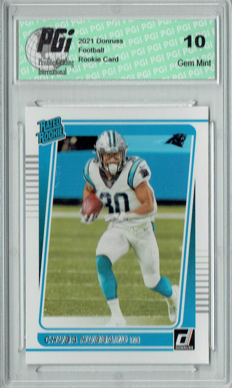 Chuba Hubbard 2021 Donruss Football #287 Gem Mint Rookie Card PGI 10