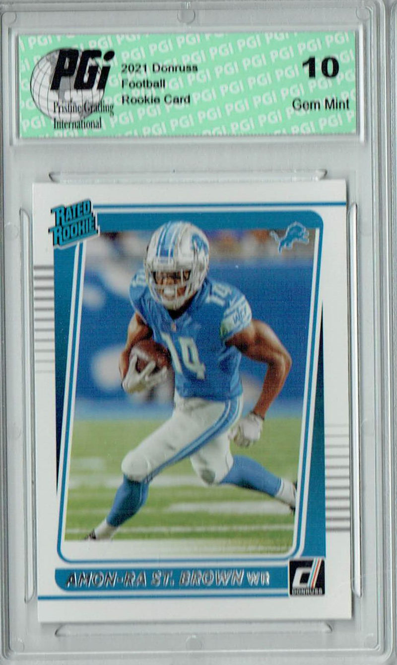 Amon-Ra St. Brown 2021 Donruss Football #284 Gem Mint Rookie Card PGI 10