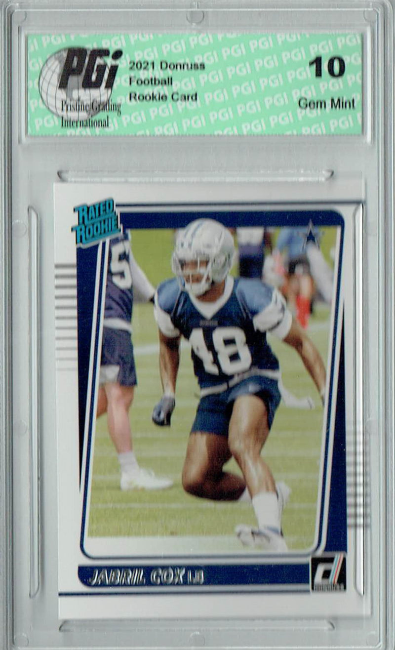 Jabril Cox 2021 Donruss Football #317 Gem Mint Rookie Card PGI 10