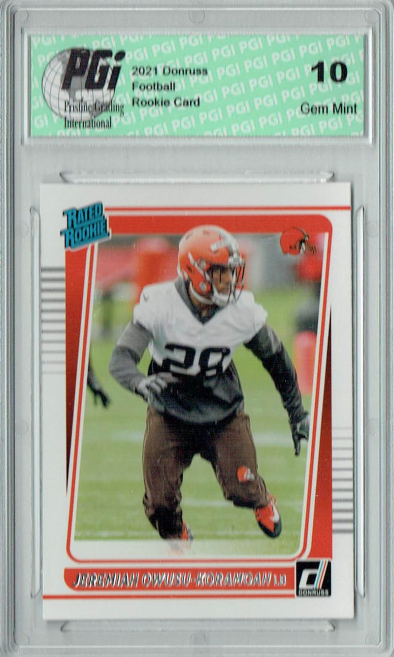 Jeremiah Owusu-Koramoah 2021 Donruss Football #326 Gem Mint Rookie Card PGI 10