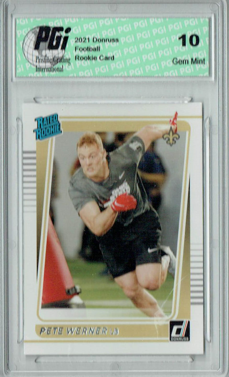 Pete Werner 2021 Donruss Football #322 Gem Mint Rookie Card PGI 10