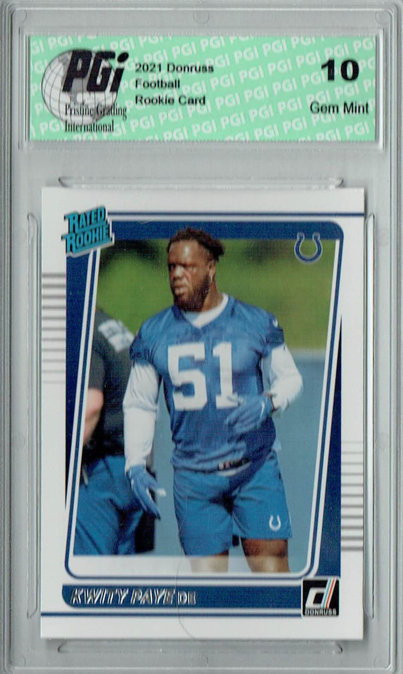 Kwity Paye 2021 Donruss Football #338 Gem Mint Rookie Card PGI 10