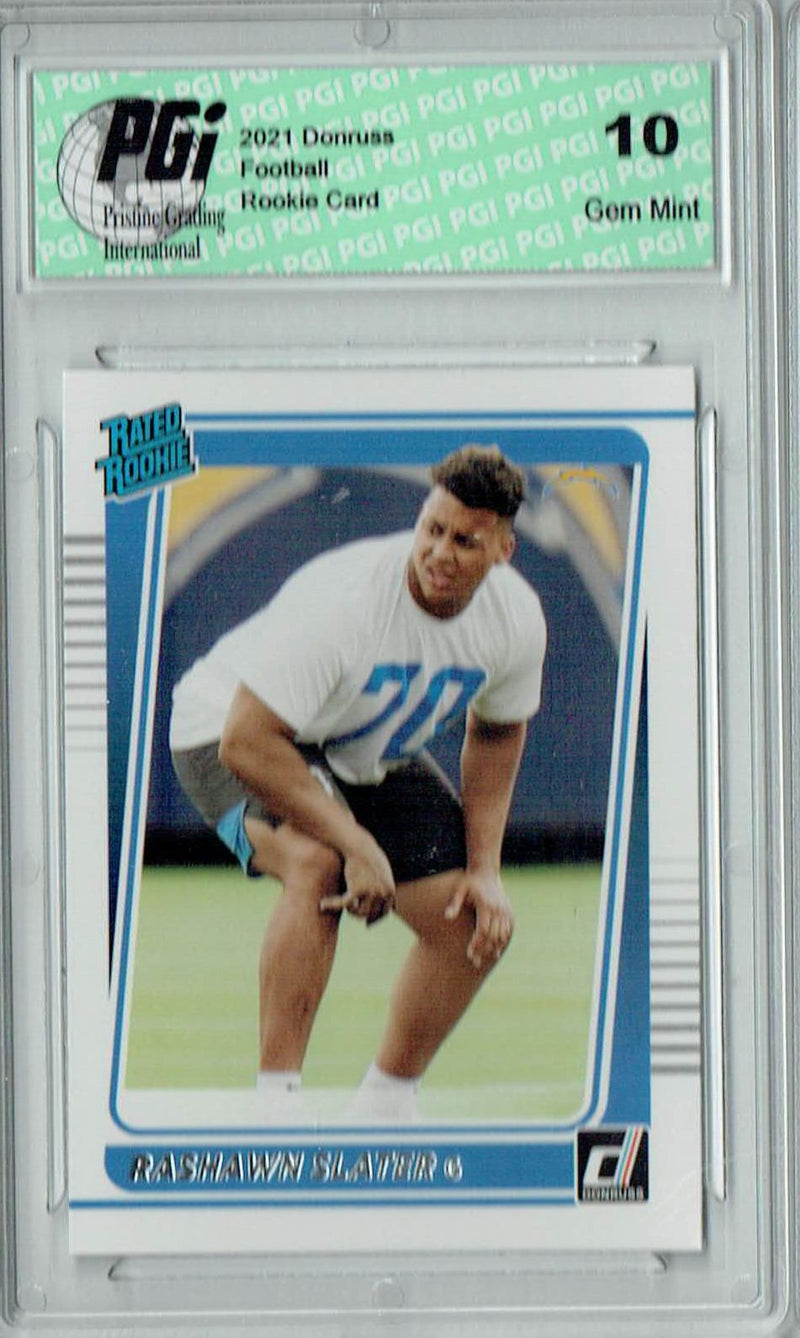 Rashawn Slater 2021 Donruss Football #332 Gem Mint Rookie Card PGI 10