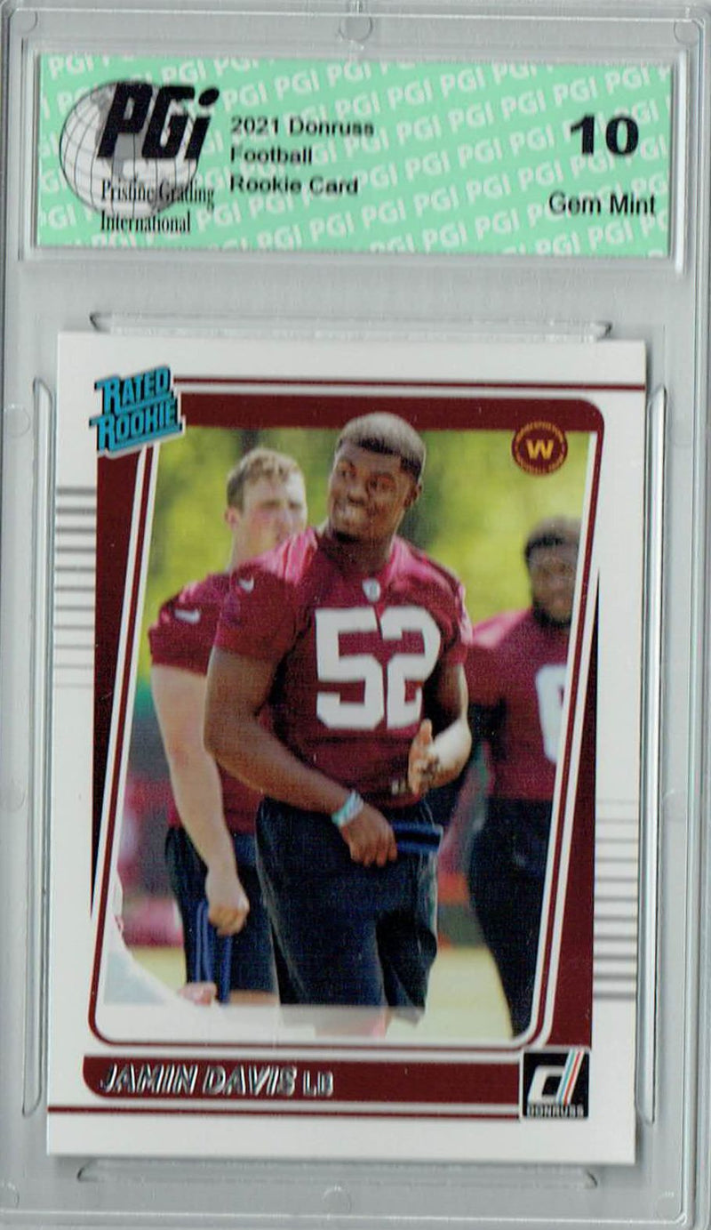 Jamin Davis 2021 Donruss Football #337 Gem Mint Rookie Card PGI 10