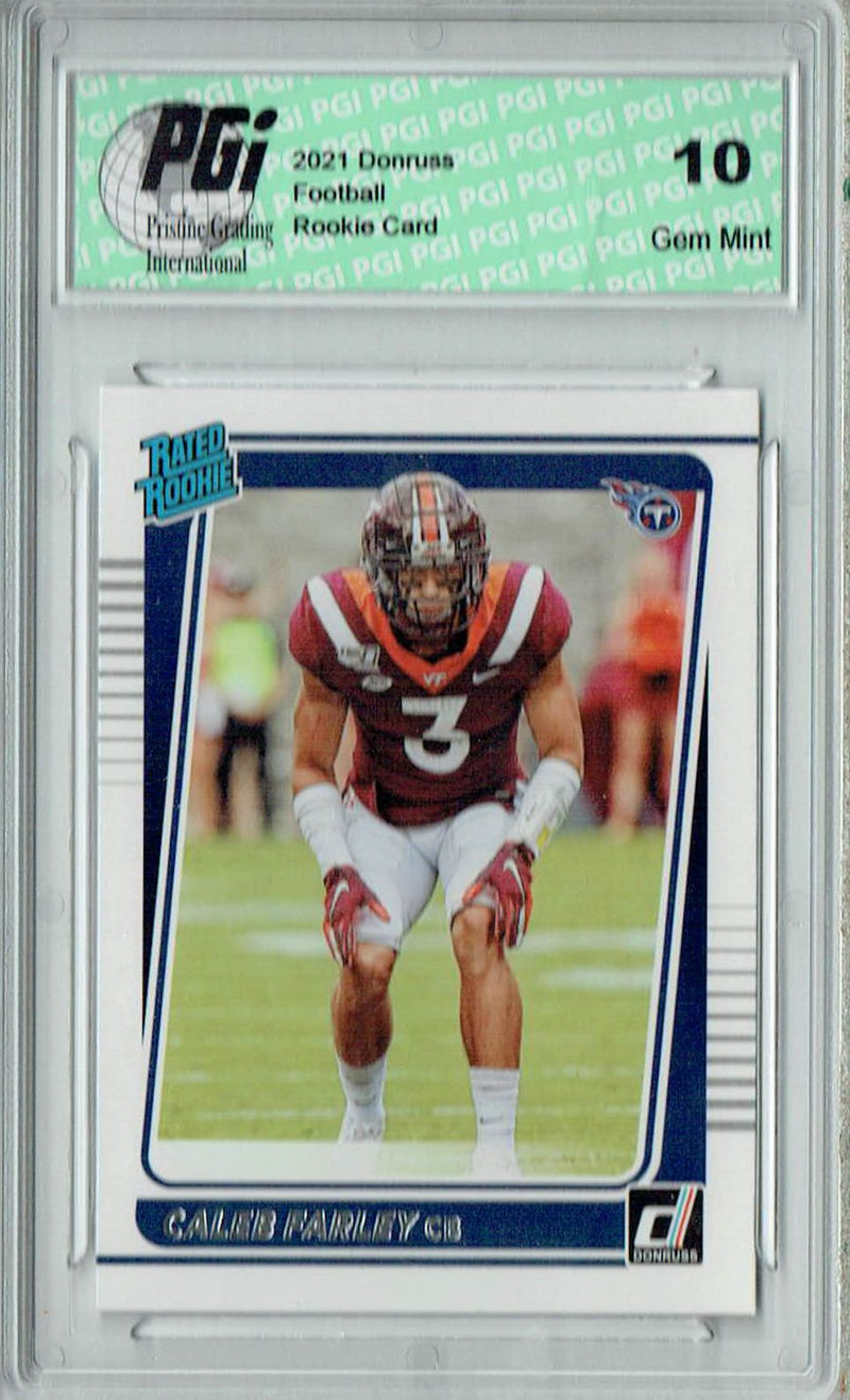 Caleb Farley 2021 Donruss Football #339 Gem Mint Rookie Card PGI 10