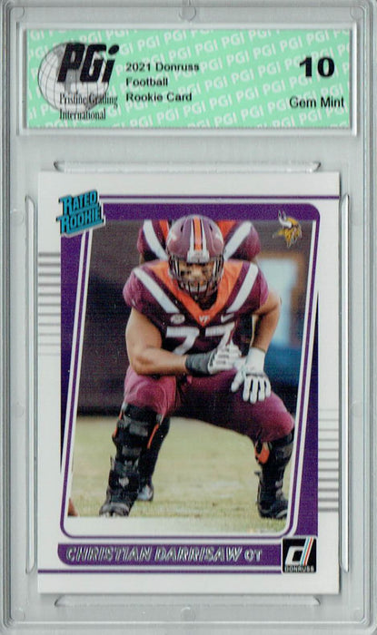 Christian Darrisaw 2021 Donruss Football #340 Gem Mint Rookie Card PGI 10