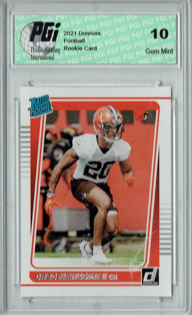 Greg Newsome II 2021 Donruss Football #341 Gem Mint Rookie Card PGI 10