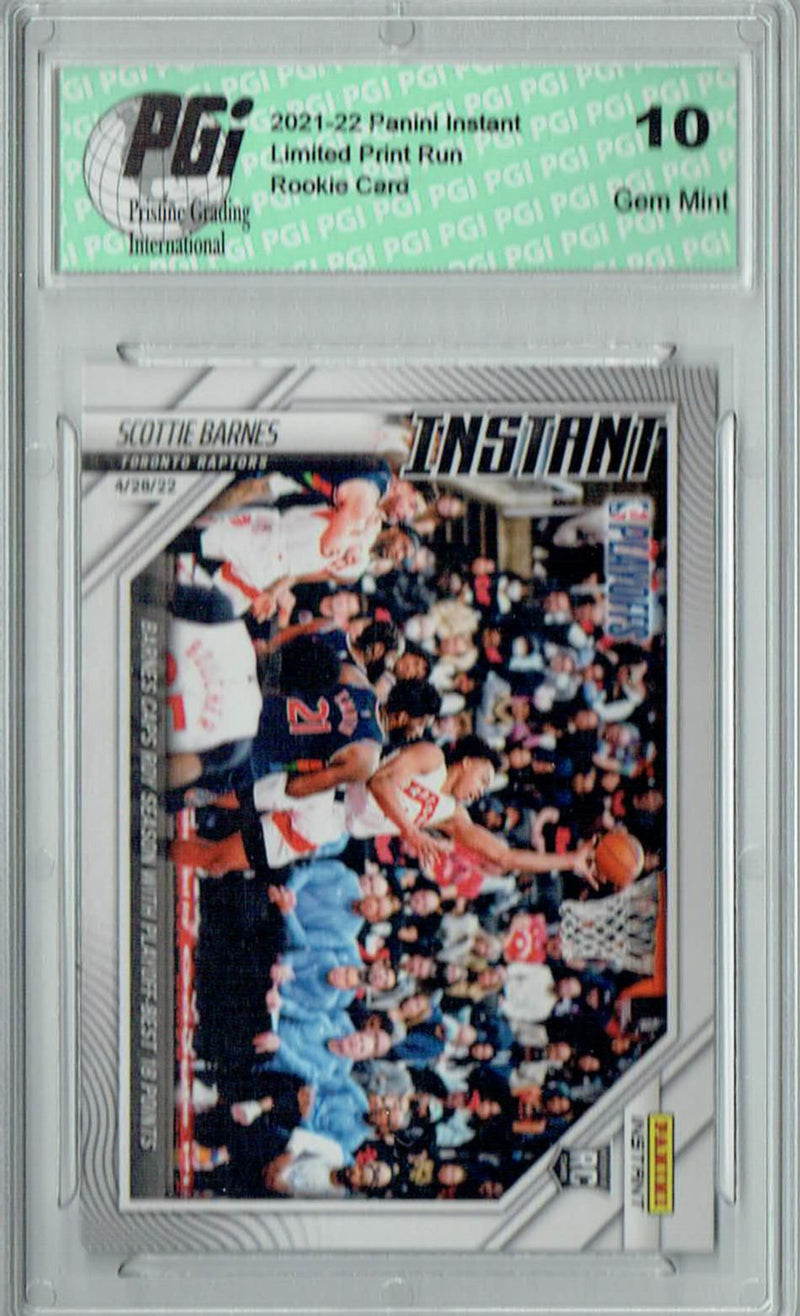 Scottie Barnes 2021 Panini Instant #202 Playoff Best 1/260 Rookie Card PGI 10