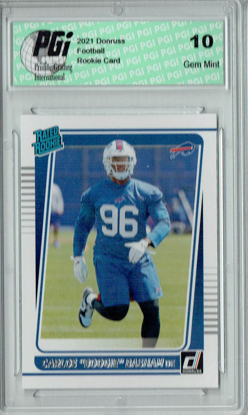 Carlos "Boogie" Basham 2021 Donruss Football #306 Gem Mint Rookie Card PGI 10