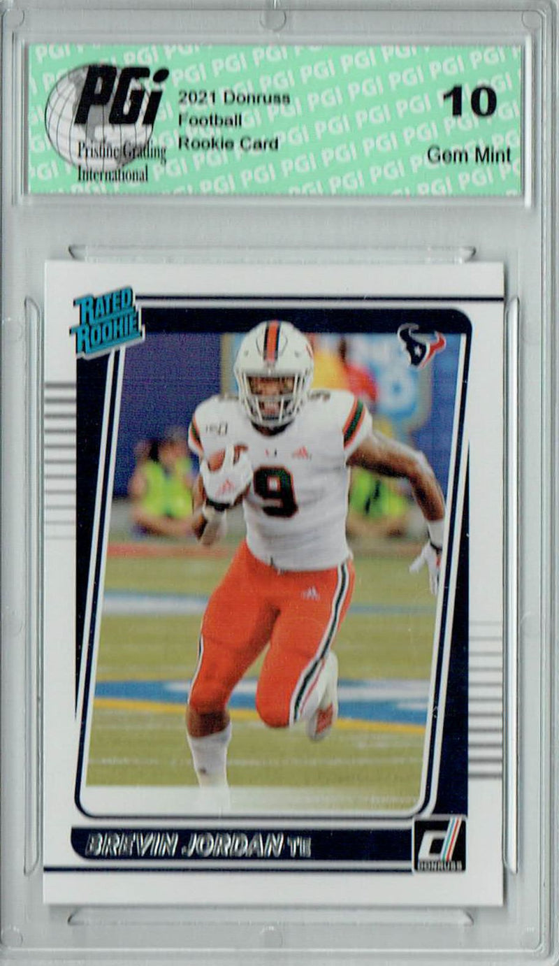 Brevin Jordan 2021 Donruss Football #308 Gem Mint Rookie Card PGI 10