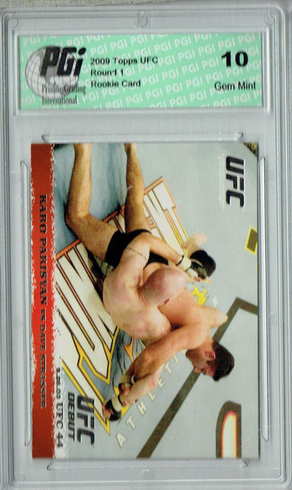 Karo Parisyan - Dave Strasser 2009 Topps UFC #16 Silver 1/288 Rookie Card PGI 10