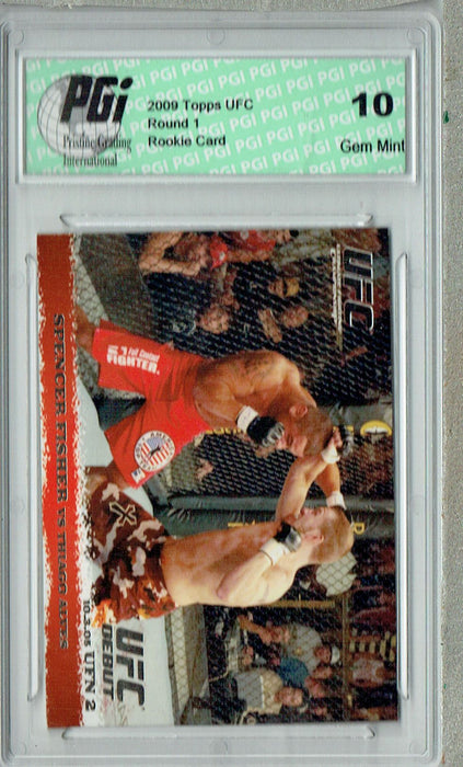 Spencer Fisher - Thiago Alves 2009 Topps UFC #36 Silver 1/288 Rookie Card PGI 10