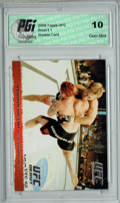 Yushin Okami - Alan Belcher 2009 Topps UFC #50 Silver 1/288 Rookie Card PGI 10