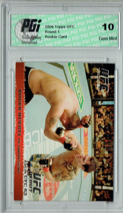 Roger Huerta - Jason Dent 2009 Topps UFC #51 Silver 1/288 Rookie Card PGI 10