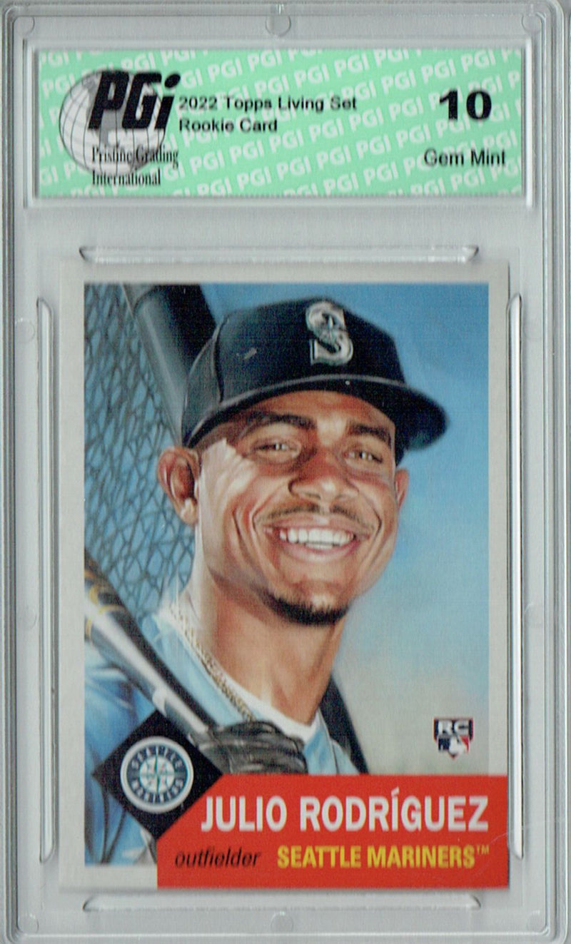 Julio Rodriguez 2022 Topps Living Set #515 Print Run: 9,848 Rookie Card PGI 10