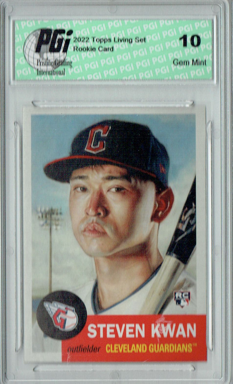 Steven Kwan 2022 Topps Living Set #518 Print Run: 3,192 Rookie Card PGI 10