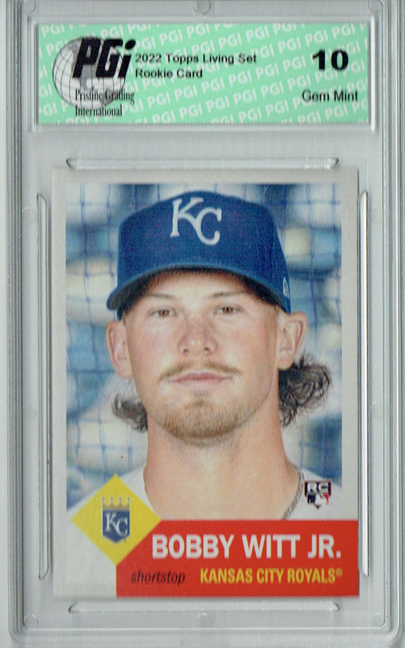 Bobby Witt Jr. 2022 Topps Living Set #512 Print Run: 16,493 Rookie Card PGI 10