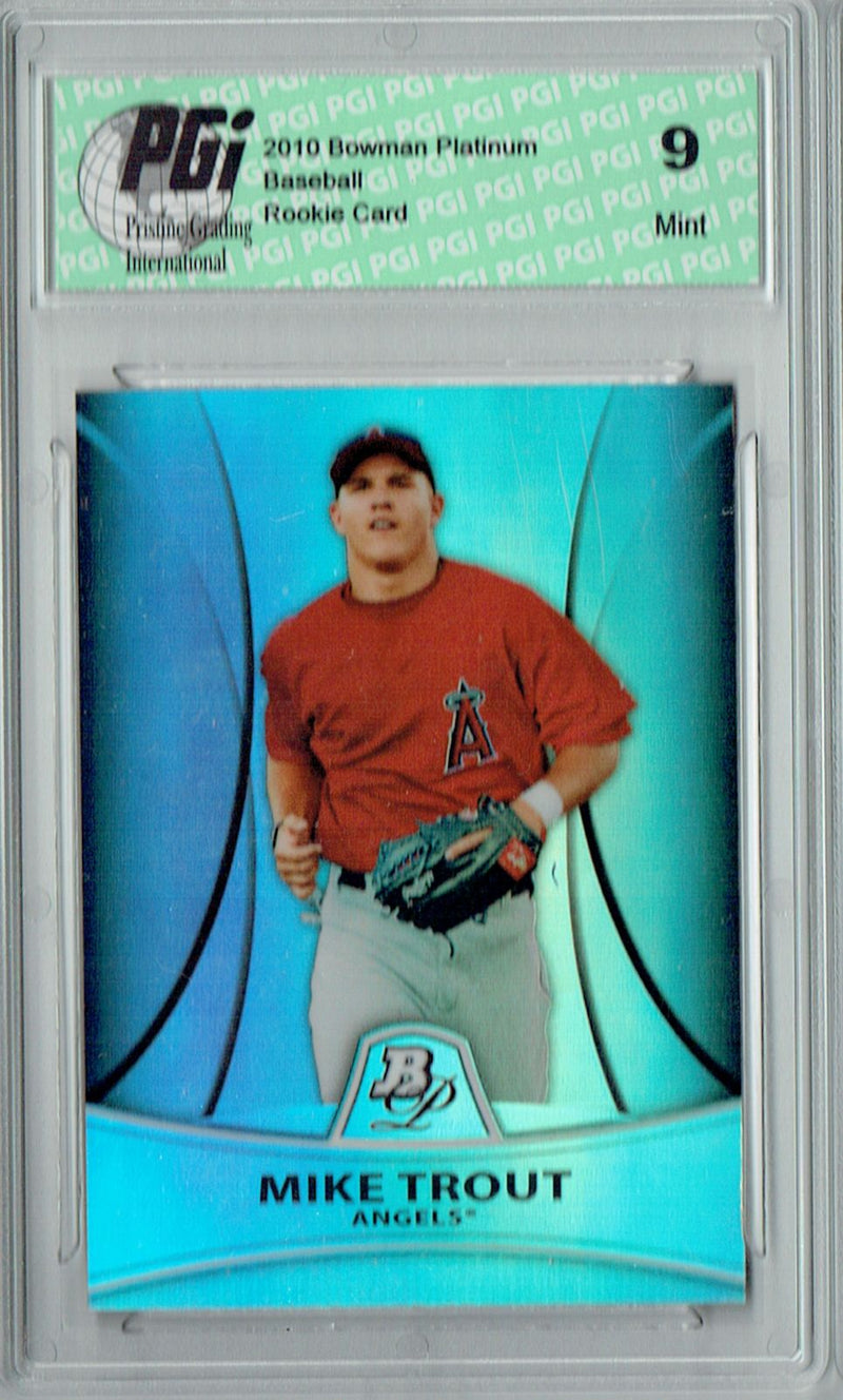 PGI 9 Mike Trout 2010 Bowman Platinum #PP5 Refractor #35/999 Rookie Card