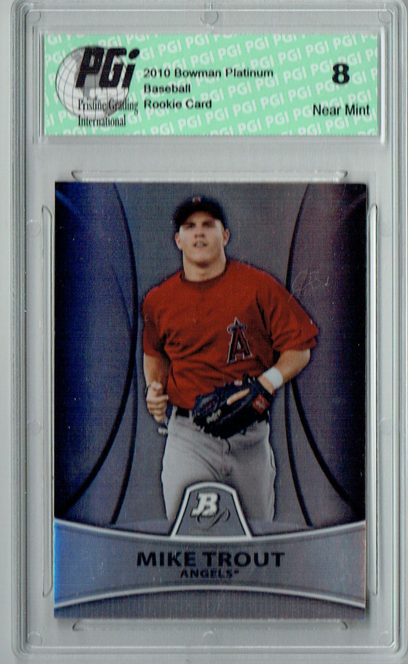 PGI 8 Mike Trout 2010 Bowman Platinum #PP5 Refractor #567/999 Rookie Card
