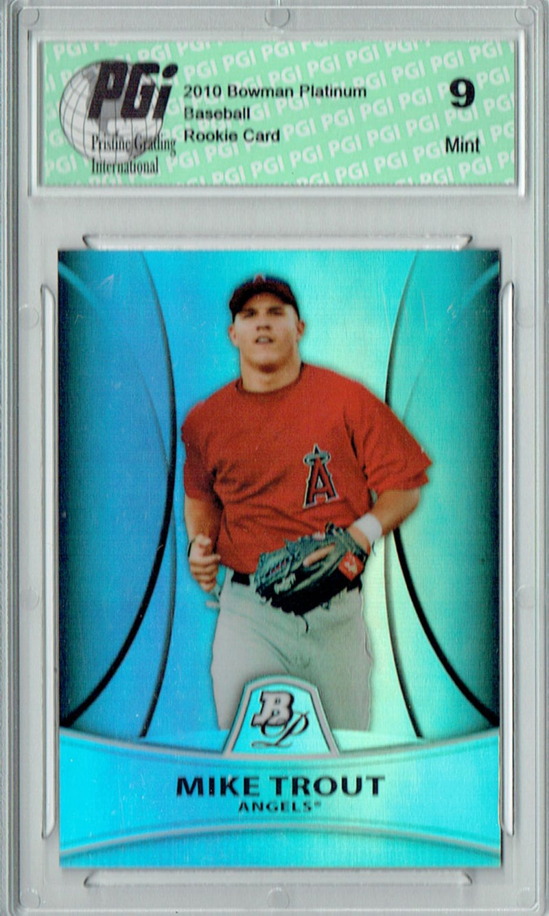 PGI 9 Mike Trout 2010 Bowman Platinum #PP5 Refractor #351/999 Rookie Card