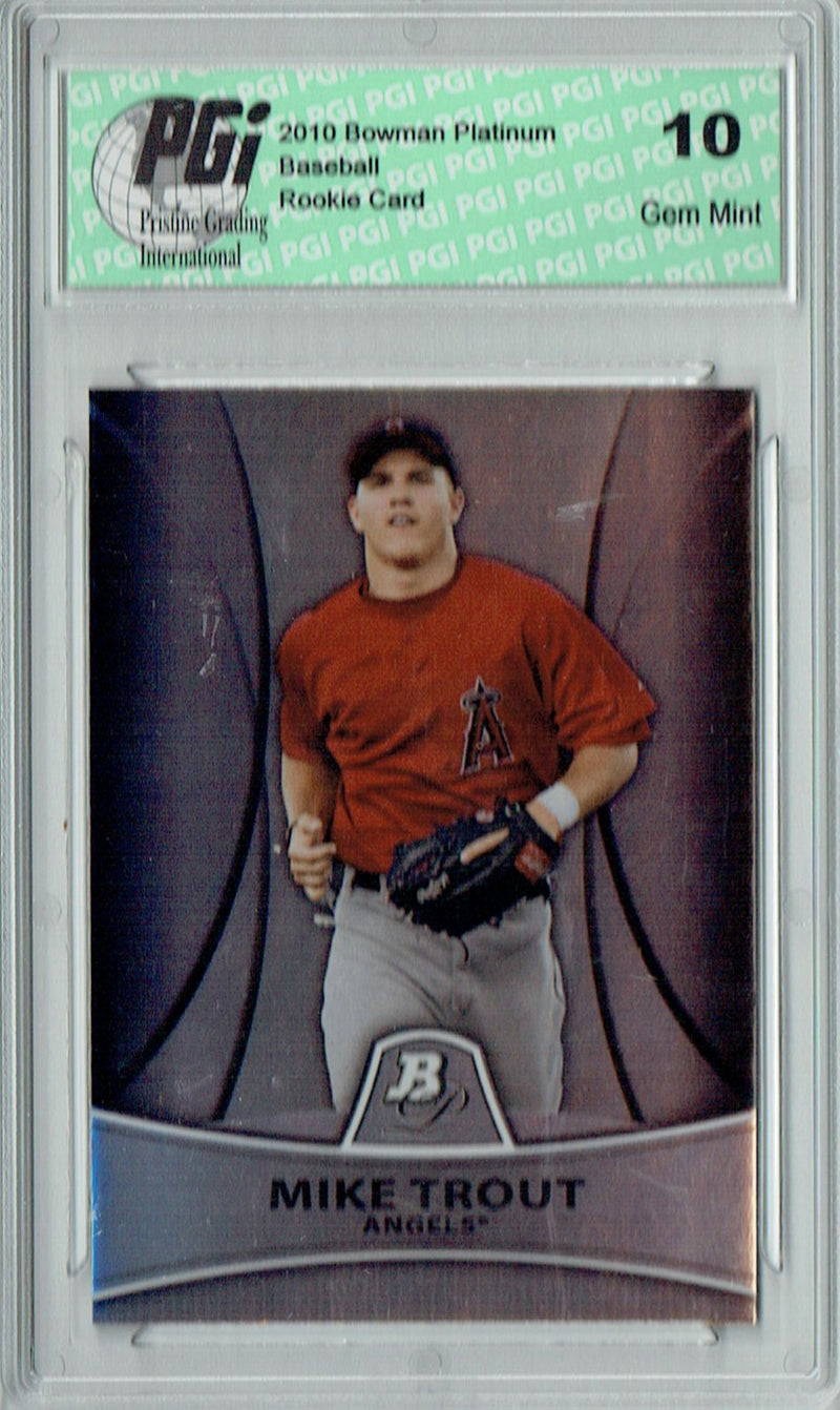 Mike Trout 2010 Bowman Platinum #PP5 Refractor #260/999 Rookie Card PGI 10