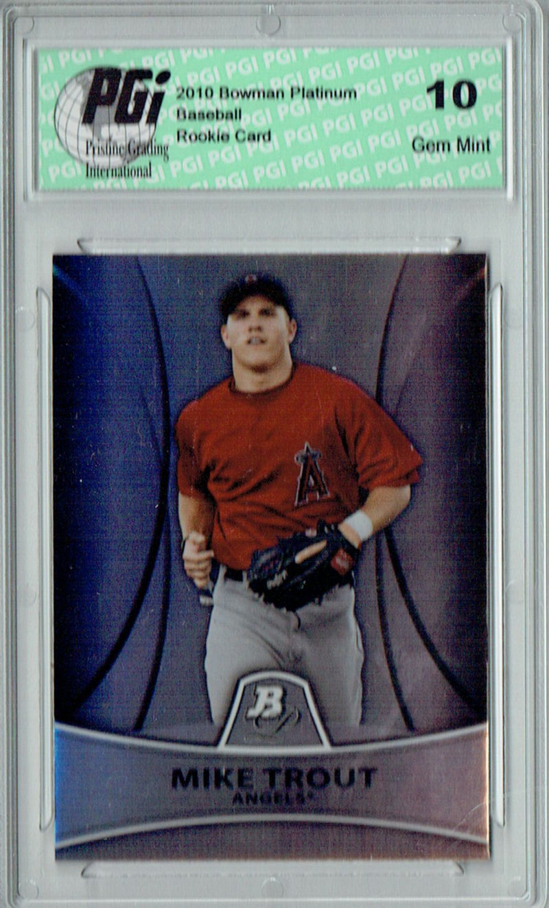 Mike Trout 2010 Bowman Platinum #PP5 Refractor #355/999 Rookie Card PGI 10