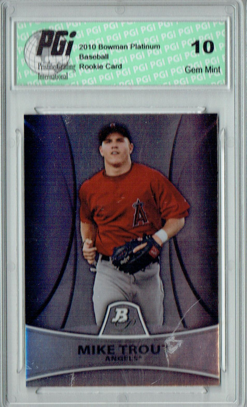 Mike Trout 2010 Bowman Platinum #PP5 Refractor #448/999 Rookie Card PGI 10