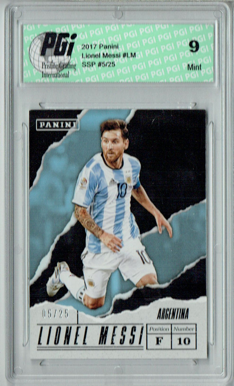 PGI 9 Lionel Messi 2017 Panini #LM SSP #5/25 Made Trading Card