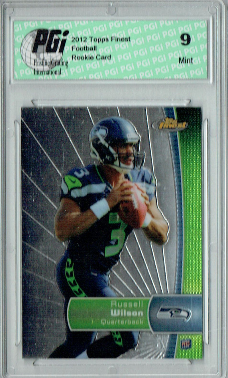 PGI 9 Russell Wilson 2012 Topps Finest #140 Rookie Card
