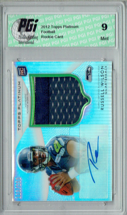 PGI 9 Russell Wilson 2012 Topps Platinum #138 3 Color Patch Auto #113/250 Rookie Card