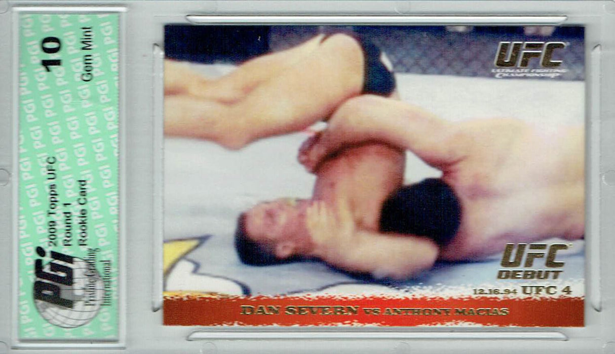 Dan Severn Anthony Macias 2009 Topps UFC #2 Gold 432 Made Rookie Card PGI 10