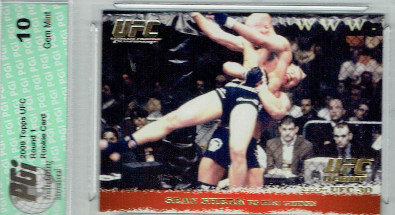 Sean Sherk Tiki Ghosn 2009 Topps UFC #9 Gold 432 Made Rookie Card PGI 10