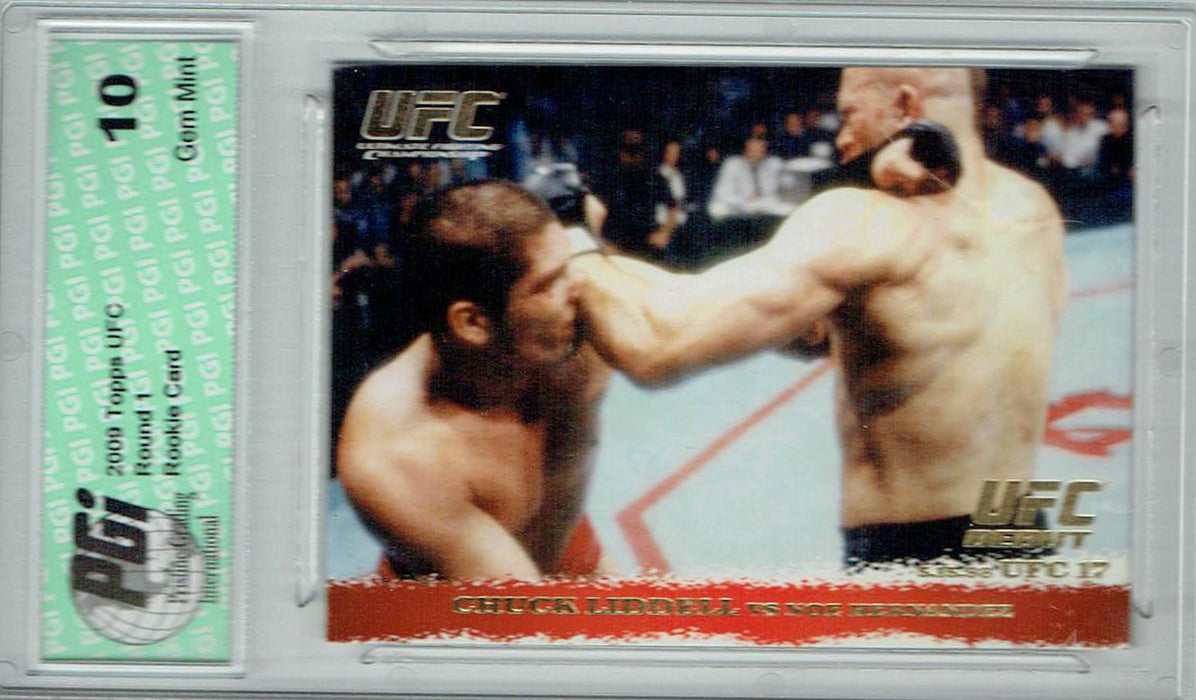 Chuck Liddell Noe Hernandez 2009 Topps UFC #5 Gold 432 Made Rookie Card PGI 10