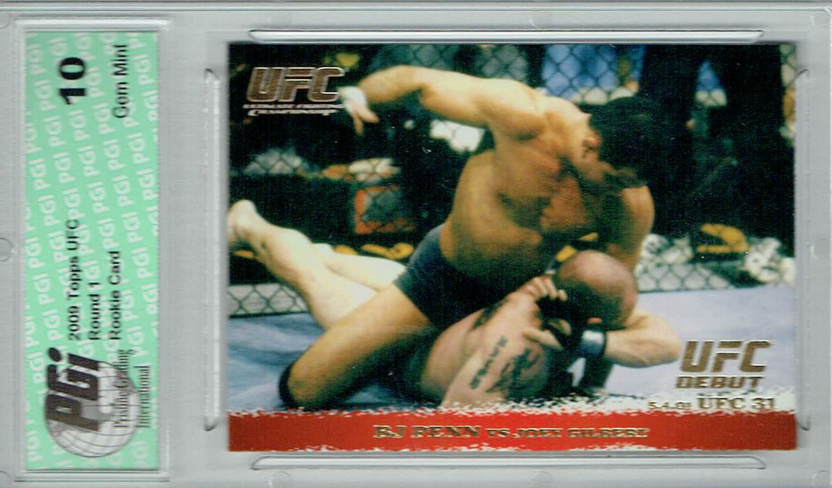 BJ Penn Joey Gilbert 2009 Topps UFC #10 Gold 432 Made Rookie Card PGI 10