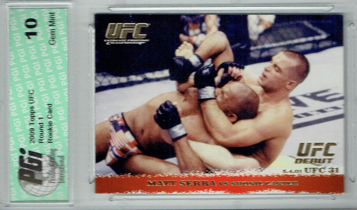 Matt Serra Shonie Carter 2009 Topps UFC #11 Gold 432 Made Rookie Card PGI 10