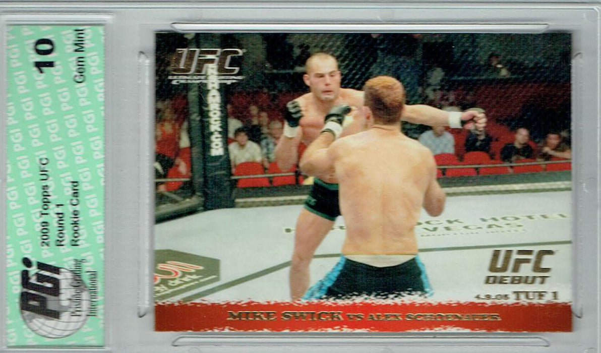 Mike Swick Alex Schoenauer 2009 Topps UFC #24 Gold 432 Made Rookie Card PGI 10