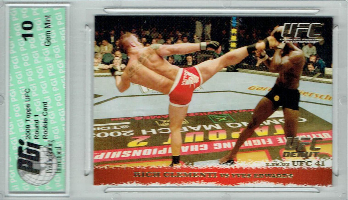 Rich Clementi Yves Edwards 2009 Topps UFC #13 Gold 432 Made Rookie Card PGI 10