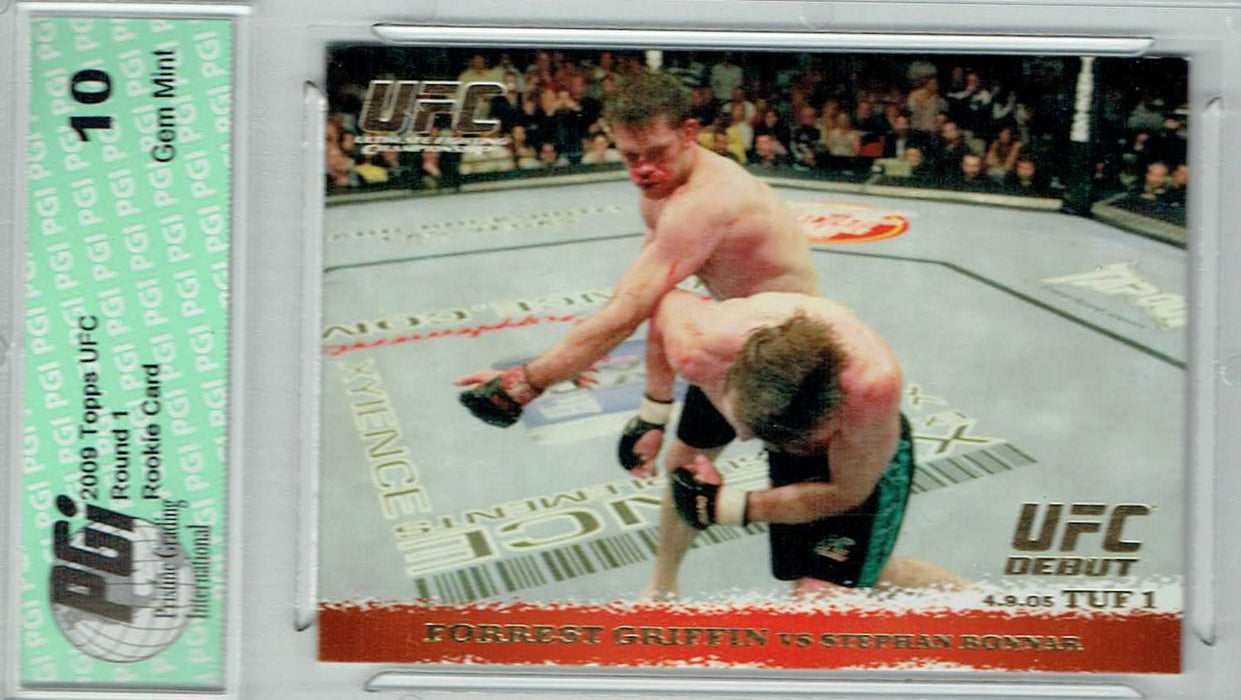 Forrest Griffin Stephan Bonnar 2009 Topps UFC #19 Gold 1/432 Rookie Card PGI 10