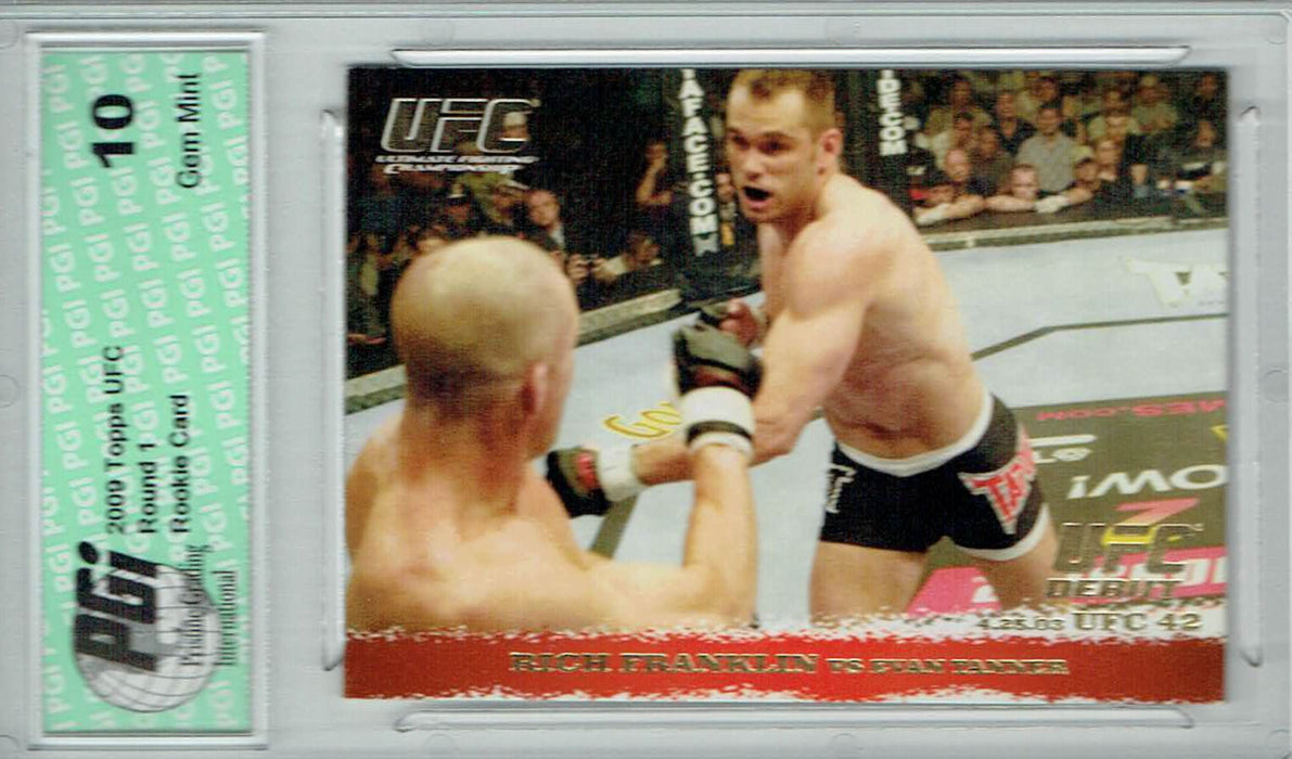 Rich Franklin Evan Tanner 2009 Topps UFC #14 Gold 432 Made Rookie Card PGI 10