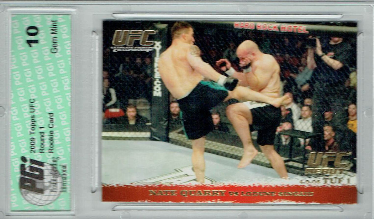 Nate Quarry Lodune Sincaid 2009 Topps UFC #22 Gold 432 Made Rookie Card PGI 10