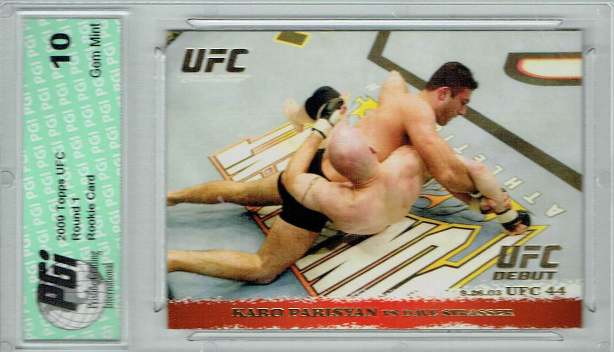 Karo Parisyan Dave Strasser 2009 Topps UFC #16 Gold 432 Made Rookie Card PGI 10