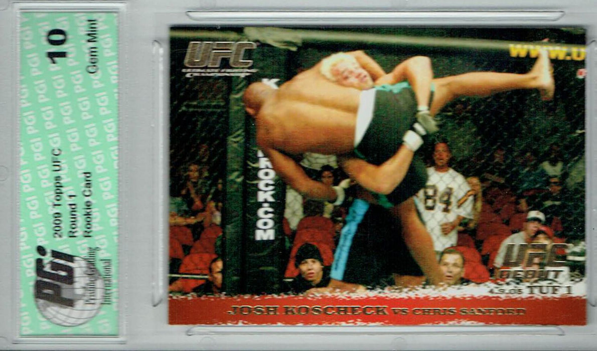 Josh Koscheck Chris Sanford 2009 Topps UFC #23 Gold 432 Made Rookie Card PGI 10