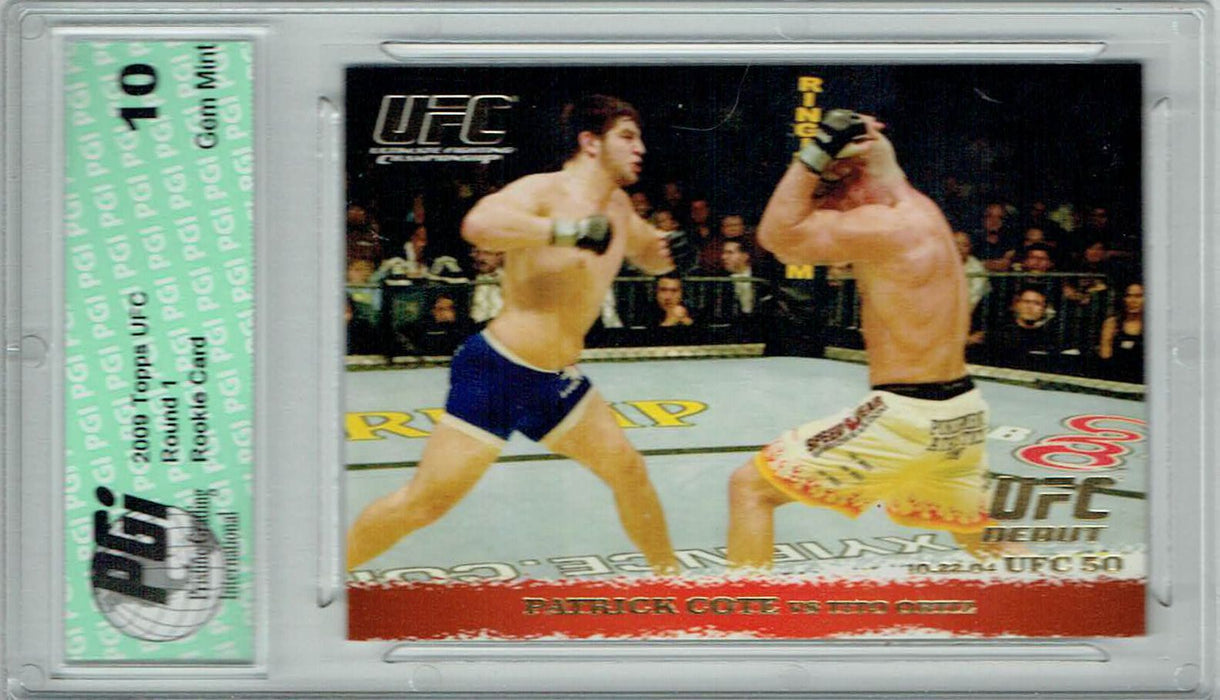 Patrick Cote  Tito Ortiz 2009 Topps UFC #18 Gold 432 Made Rookie Card PGI 10