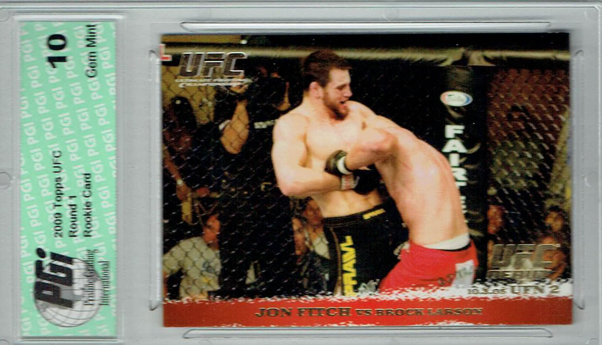 Jon Fitch Brock Larson 2009 Topps UFC #33 Gold 432 Made Rookie Card PGI 10